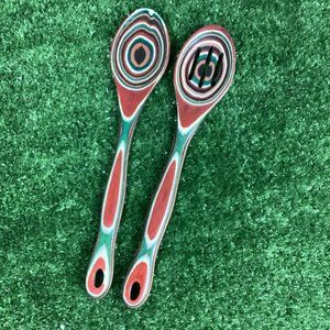 Wood Serving Salad Set Multi Color